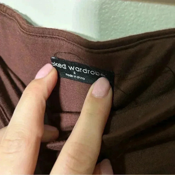 NWOT Naked Wardrobe Butter  Up Mini Skirt in Dark Chocolate S - Picture 5 of 5